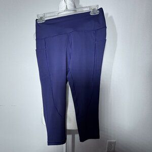 Ray Pose Purple Capri Yoga Pants/Leggings - Small